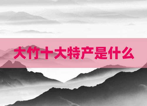 大竹十大特产是什么