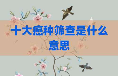 十大癌种筛查是什么意思