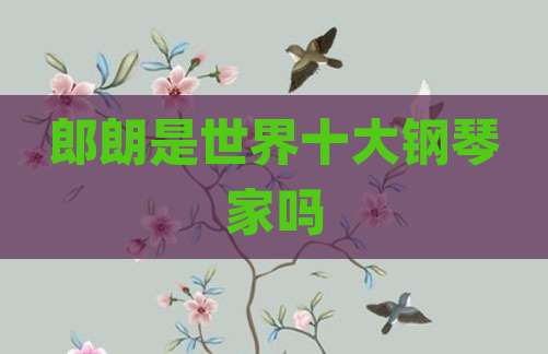 郎朗是世界十大钢琴家吗