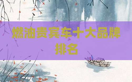 燃油贵宾车十大品牌排名