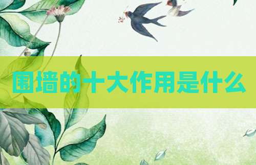 围墙的十大作用是什么