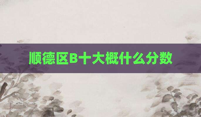 顺德区B十大概什么分数
