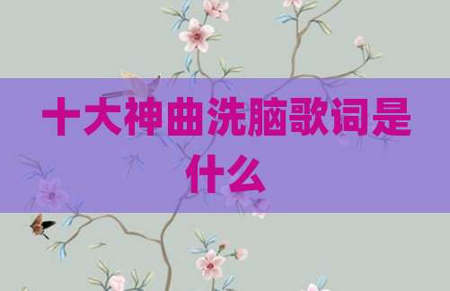 十大神曲洗脑歌词是什么