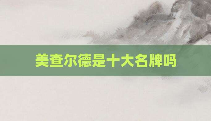 美查尔德是十大名牌吗