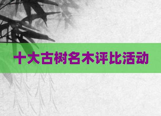 十大古树名木评比活动