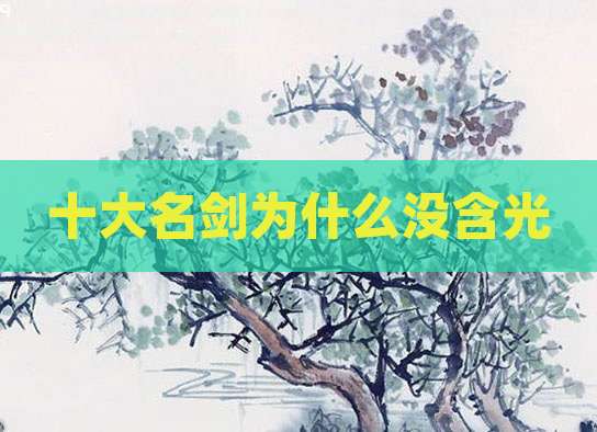 十大名剑为什么没含光