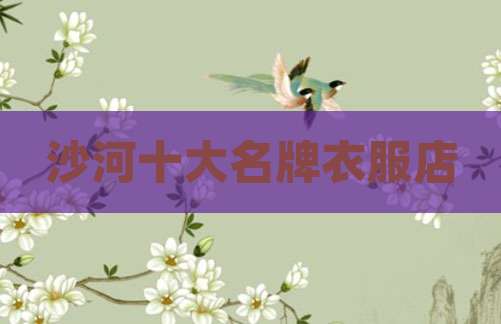 沙河十大名牌衣服店