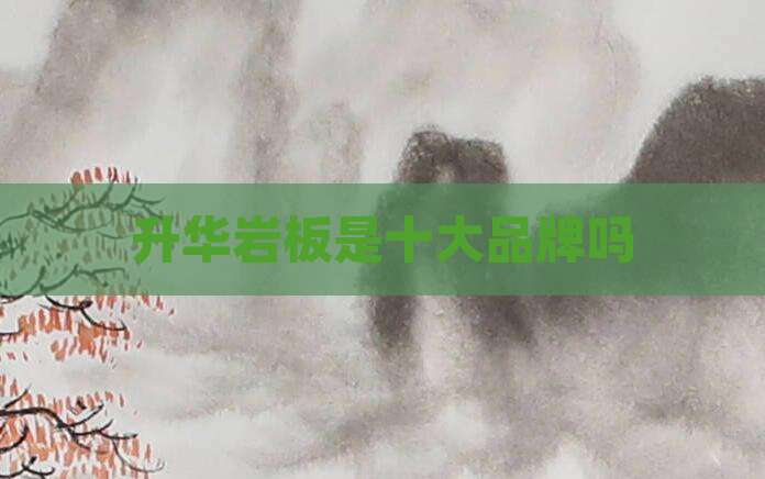 升华岩板是十大品牌吗