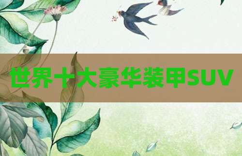 世界十大豪华装甲SUV