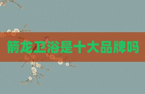 箭龙卫浴是十大品牌吗