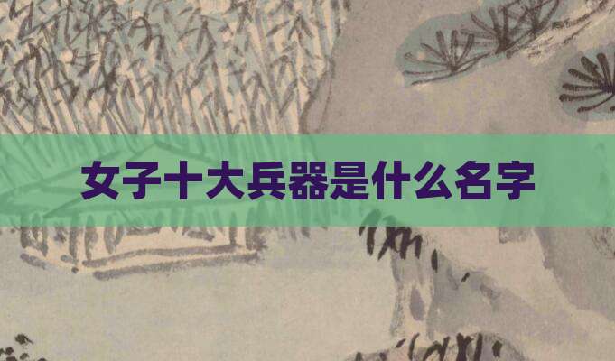 女子十大兵器是什么名字