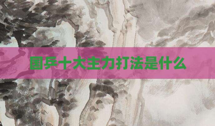 国乒十大主力打法是什么