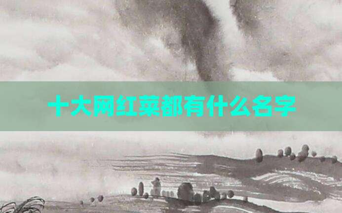 十大网红菜都有什么名字