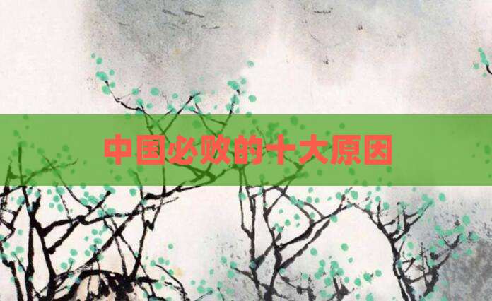 中国必败的十大原因