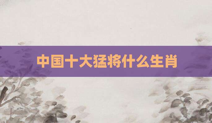 中国十大猛将什么生肖