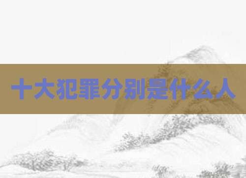 十大犯罪分别是什么人