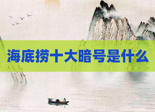 海底捞十大暗号是什么