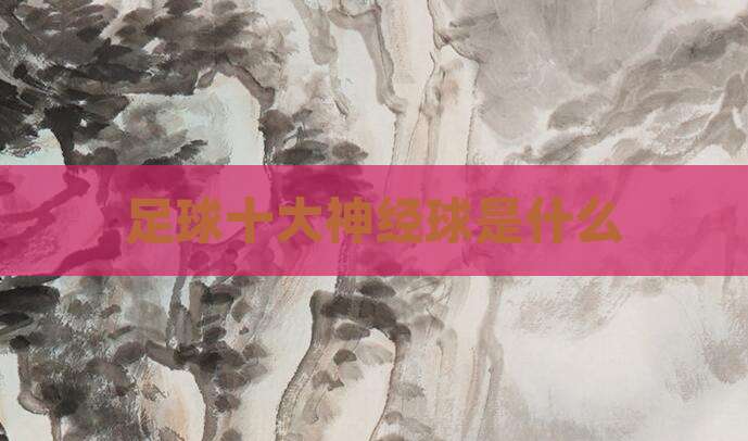 足球十大神经球是什么
