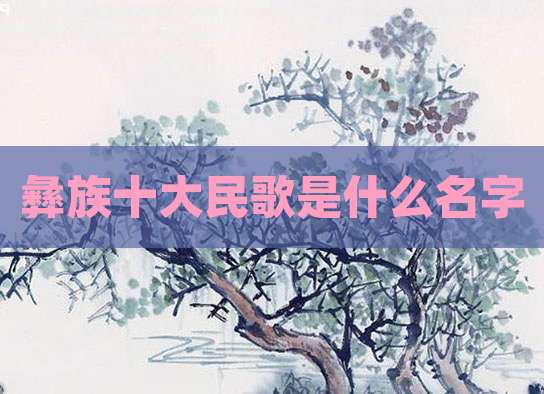 彝族十大民歌是什么名字