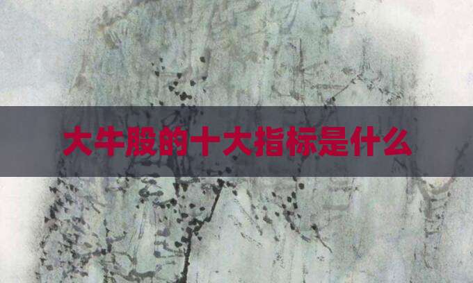 大牛股的十大指标是什么