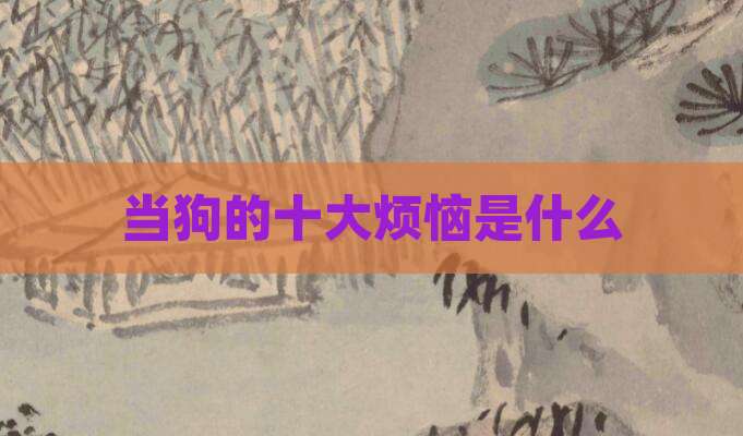 当狗的十大烦恼是什么