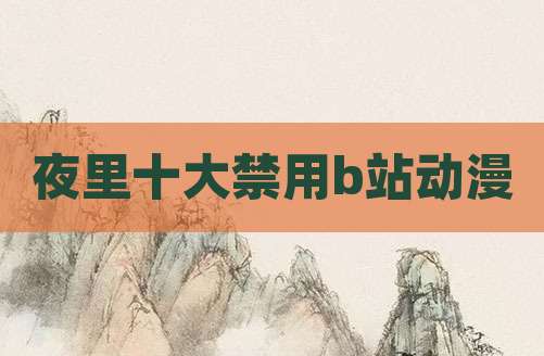 夜里十大禁用b站动漫