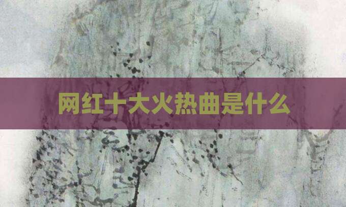 网红十大火热曲是什么