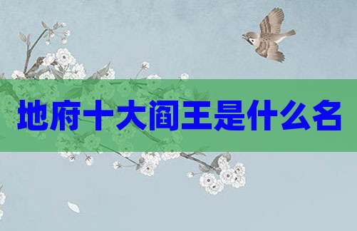 地府十大阎王是什么名