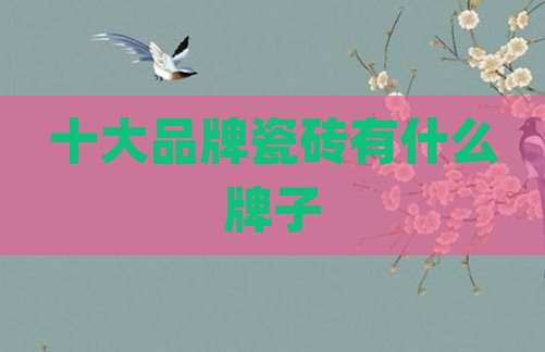 十大品牌瓷砖有什么牌子