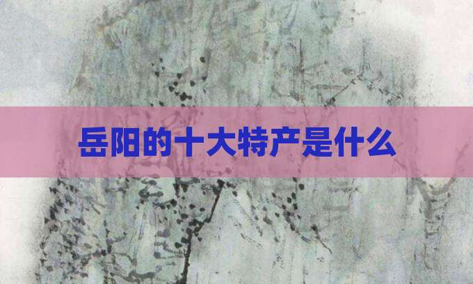 岳阳的十大特产是什么