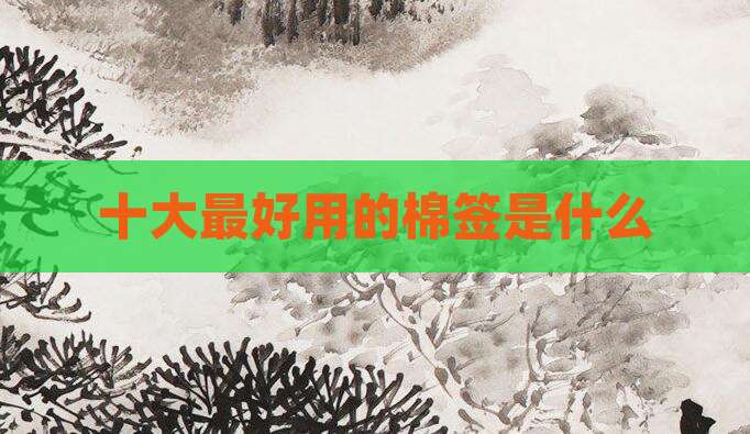 十大最好用的棉签是什么