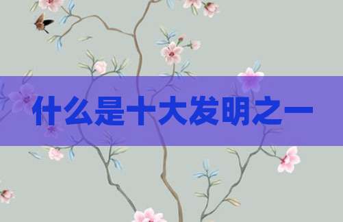 什么是十大发明之一