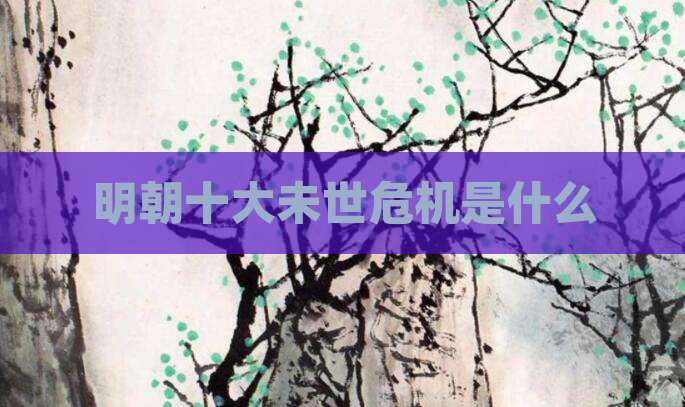 明朝十大未世危机是什么