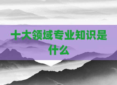 十大领域专业知识是什么