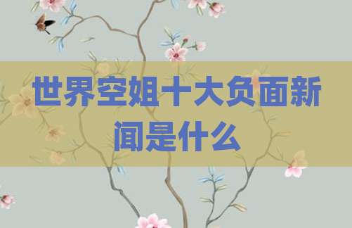 世界空姐十大负面新闻是什么