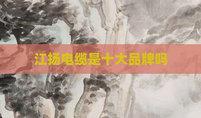 江扬电缆是十大品牌吗