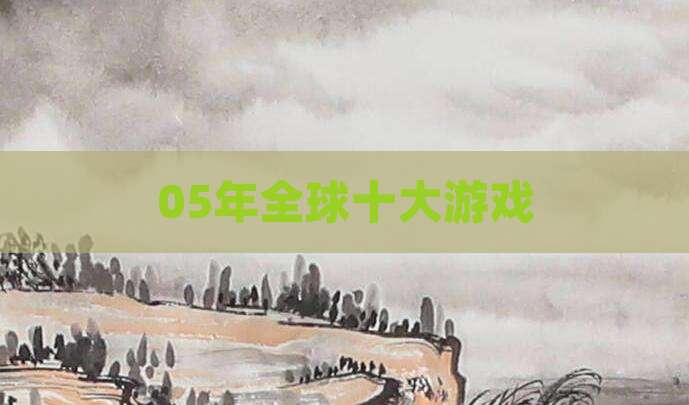 05年全球十大游戏