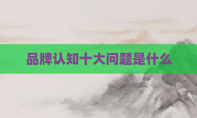 品牌认知十大问题是什么