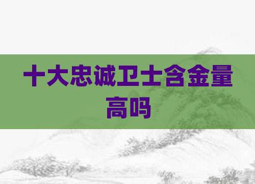 十大忠诚卫士含金量高吗