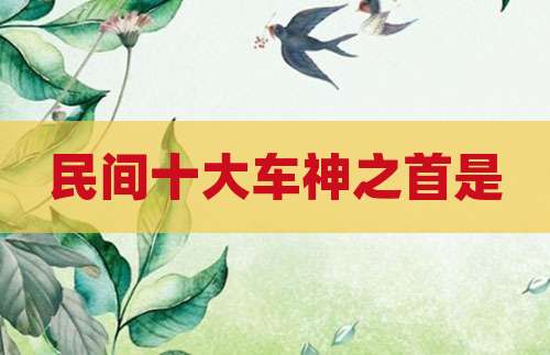 民间十大车神之首是