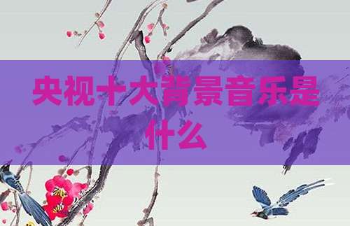 央视十大背景音乐是什么