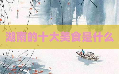 湖南的十大美食是什么