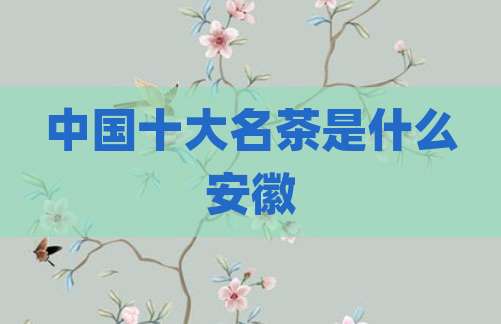 中国十大名茶是什么安徽