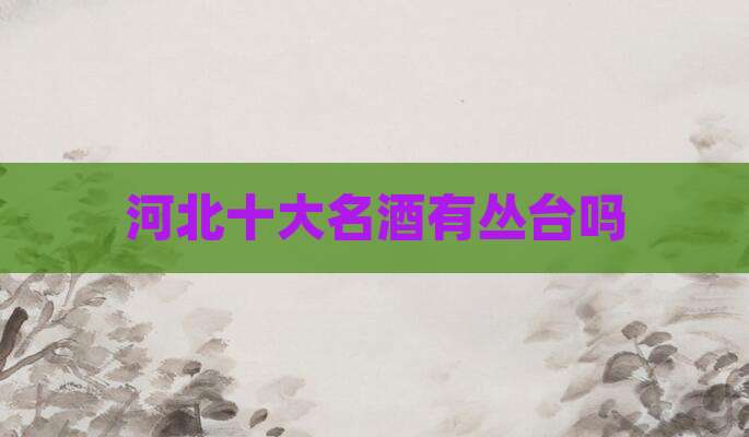 河北十大名酒有丛台吗