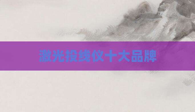 激光投线仪十大品牌