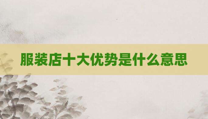 服装店十大优势是什么意思