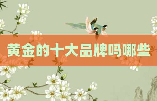 黄金的十大品牌吗哪些