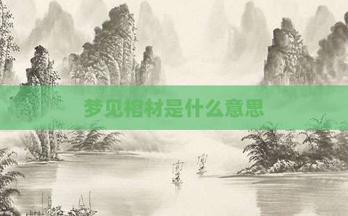 梦见棺材是什么意思