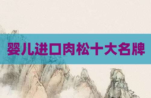 婴儿进口肉松十大名牌