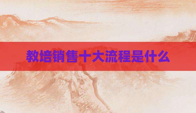 教培销售十大流程是什么